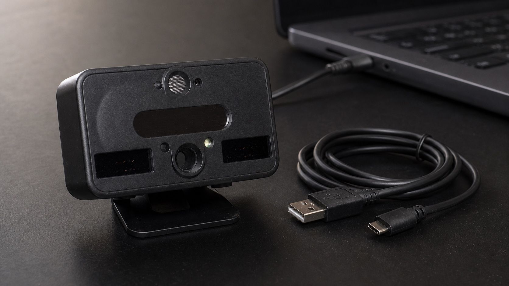Vista EY2 iris camera on a desk