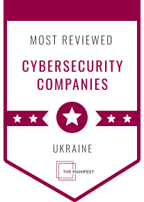 The Manifest award badge recognizing Iriscan